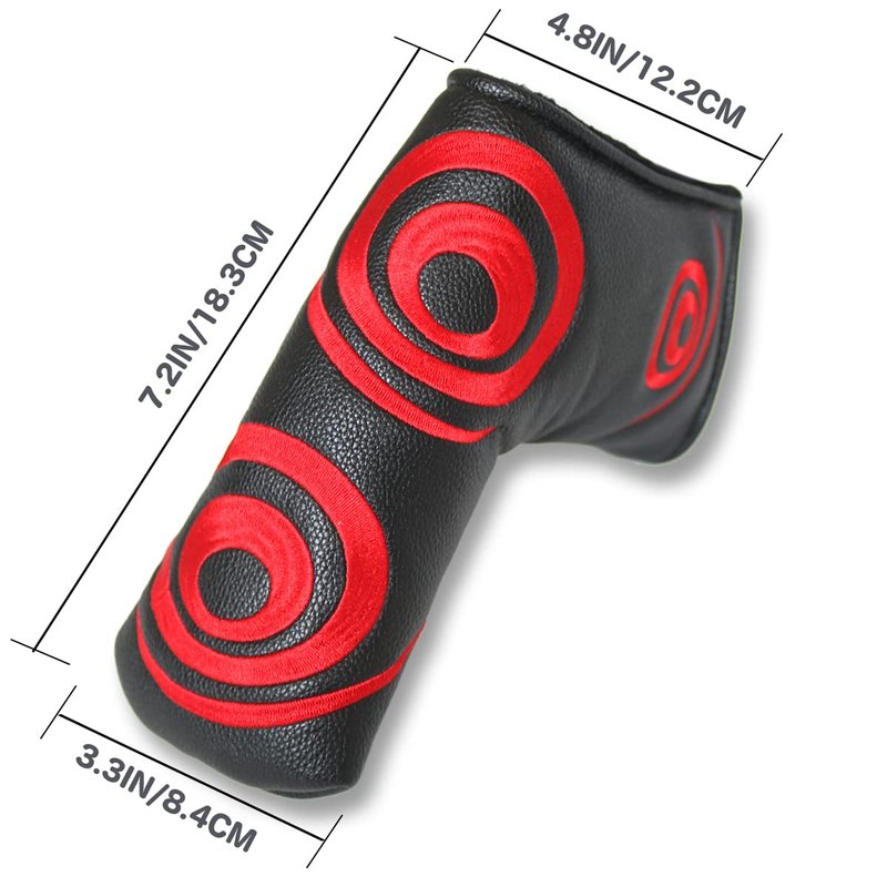 CRAFTSMAN GOLF Red Swirl Black Putter Cover Headcover for Scotty Cameron Ping Blade Magnetic Closure