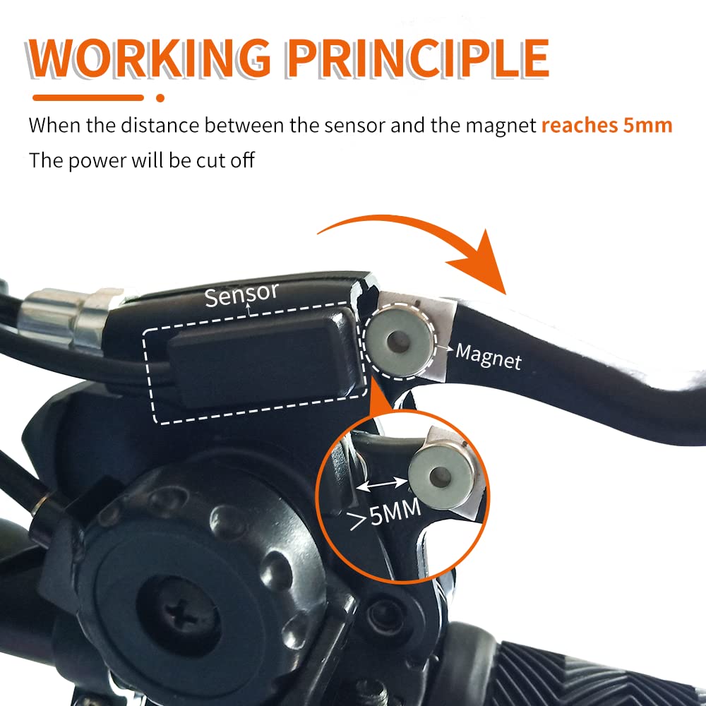 Ebike Brake Sensor MS-BK-2R for Electric Bicycles Hydraulic Cut Off Power Brake System 2 Pin/3 Pin SM/Waterproof Connector Plug Ebike Accessories (Waterproof Plug-1 Pair)