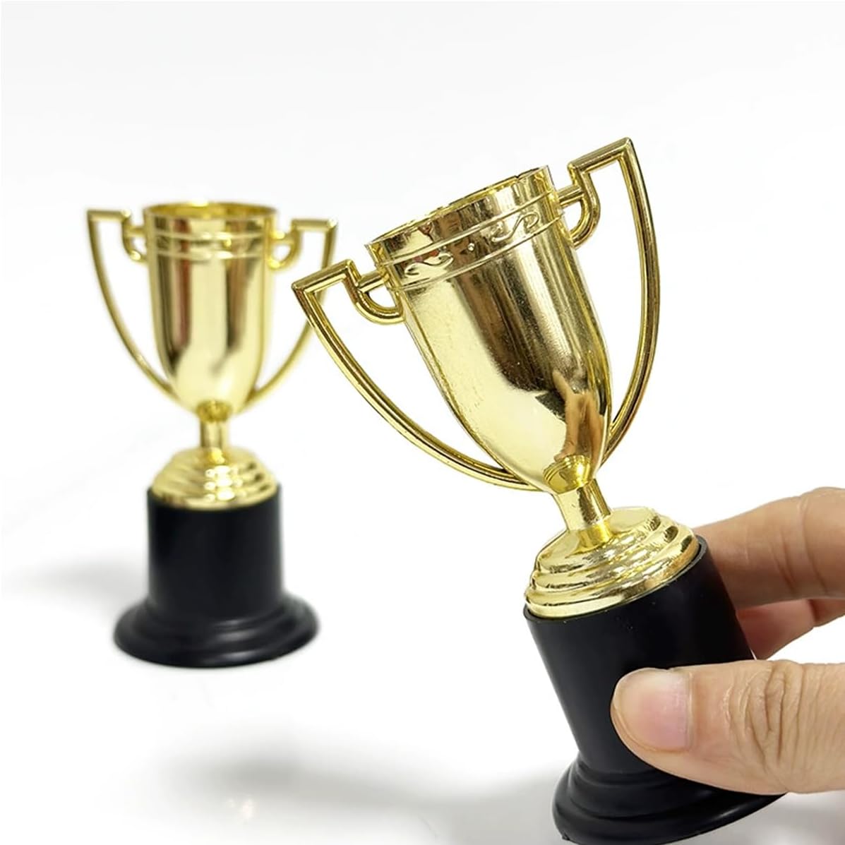 Mini Gold Award Trophy Cups - 4 PCS 3.74 Inch Plastic Trophies for Graduation & Sports Events
