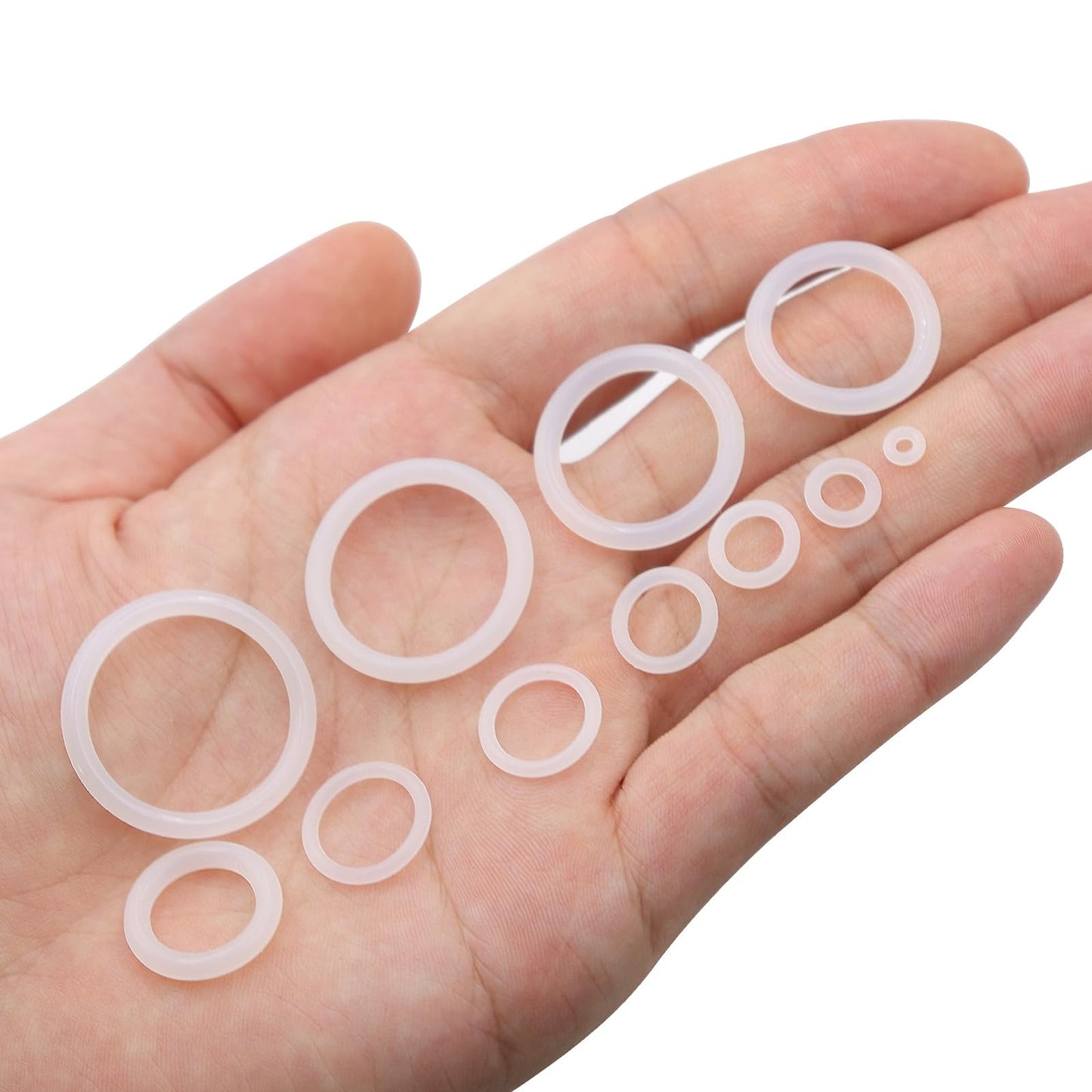 ZDBB 32 Size 1228 PCS Clear Food Grade Silicone O-Ring Kit, White Oil and Heat Resistant VMQ Seal O-Ring Washer Set for Sealing Faucets and Plumbing with Hook and Pick