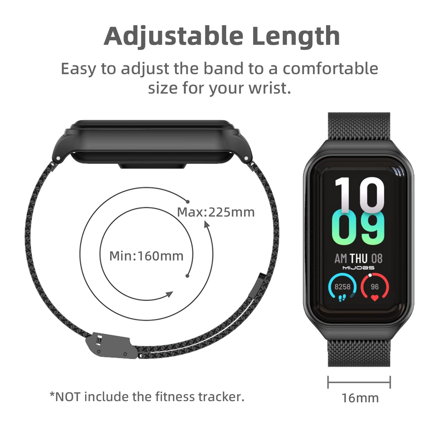 MIJOBS Metal Replacement Strap for Amazfit Band 7 - Compatible with Amazfit 7 Fitness Tracker