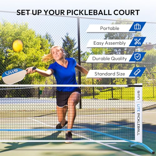 A11N SPORTS 22ft Portable Pickleball Net Set - Blue & White, Regulation Size