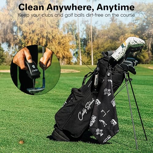 Golf Club Brush with Water Spray - Black, Heavy Duty Nylon Bristles