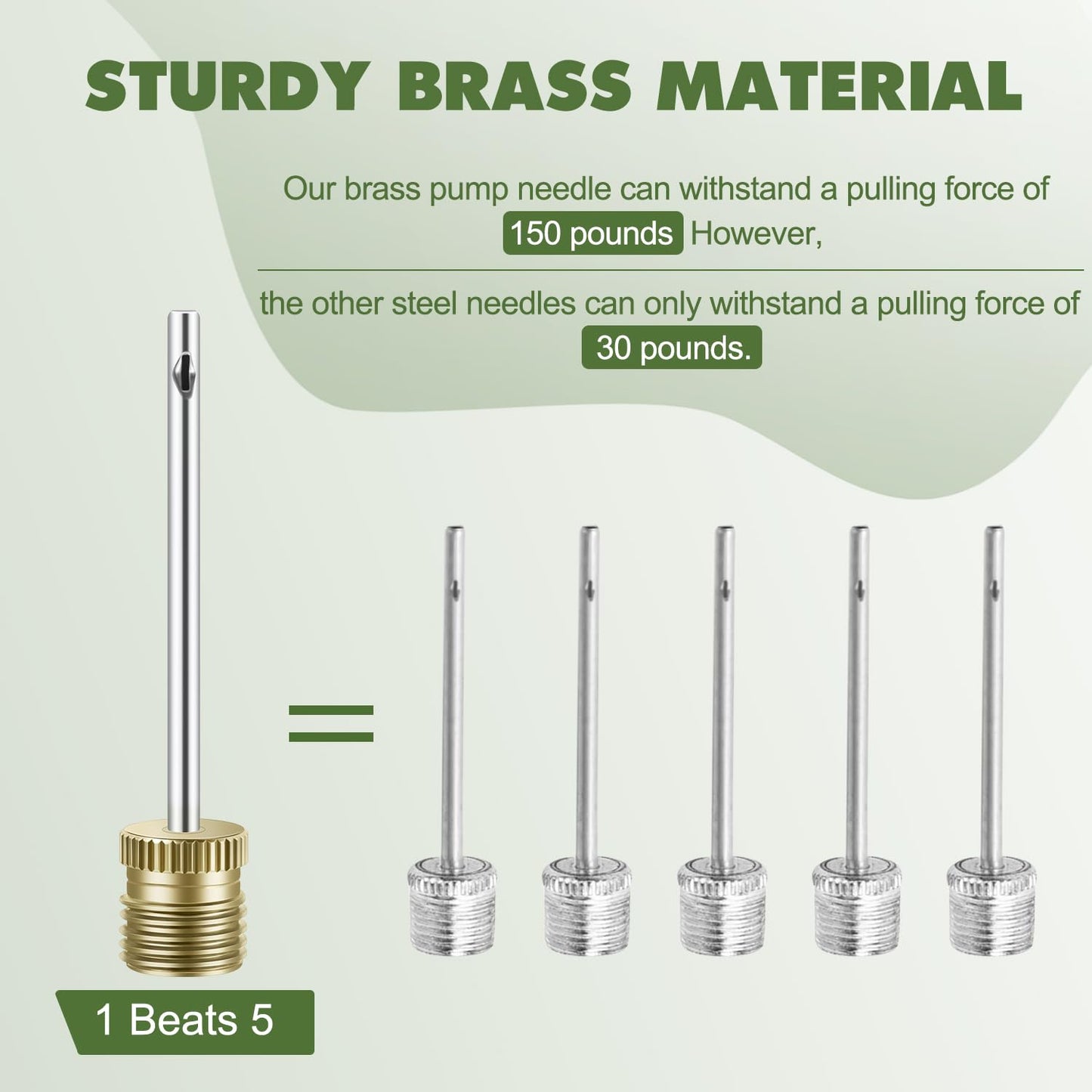 Quadafy 20 Pack Brass Ball Pump Needles with Storage Case - Heavy Duty No Break Air Pump Needles for Basketball