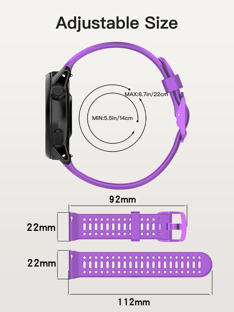 YANMONGI Silicone Bands Compatible with COROS PACE 4/PACE Pro/PACE 3/APEX 2 Pro/APEX PRO/APEX 46MM，Soft Silicone Breathable Strap Sport Band for Men Women-Purple