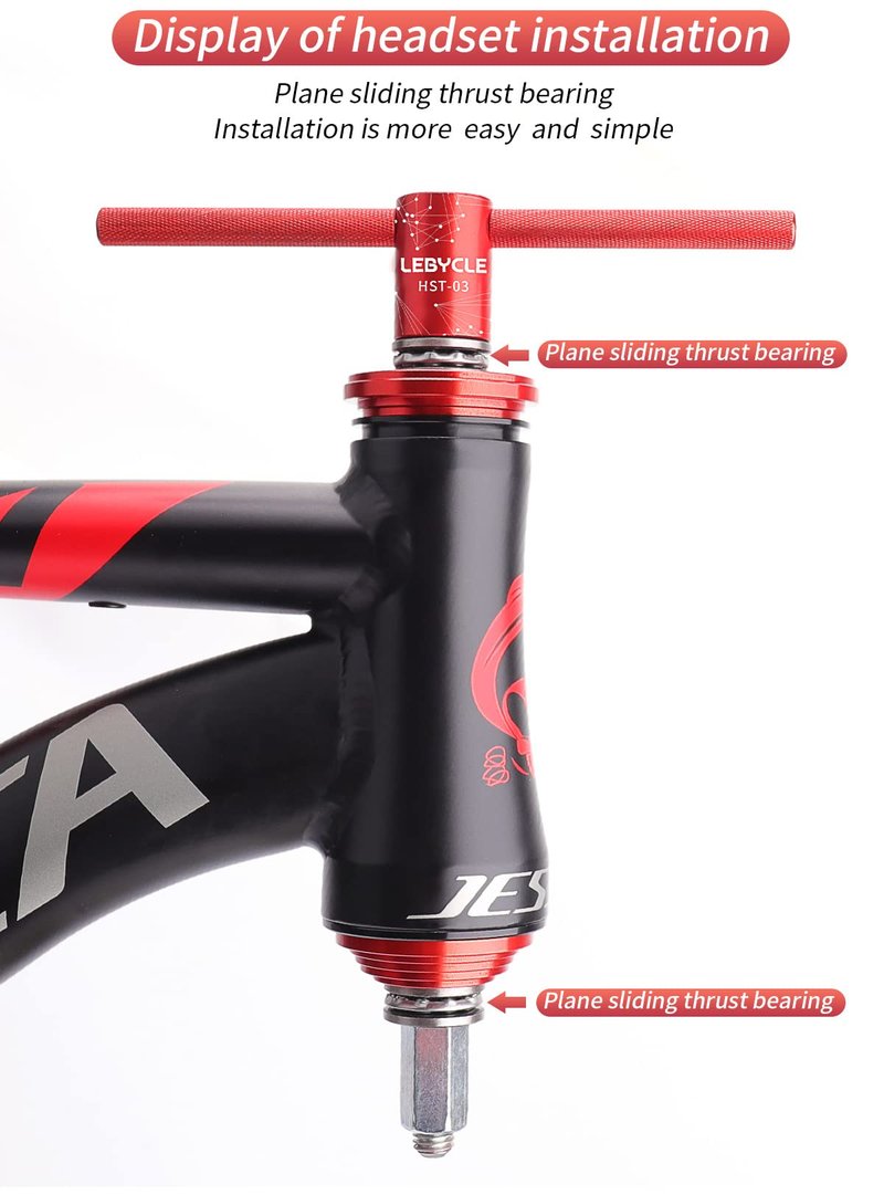 Ten Virtues Bike Headset Cup and Bottom Bracket Press Installation Tool,Bike Headset Press-in Tool,Bicycle Repair Accessories Bearing Installer (Red)