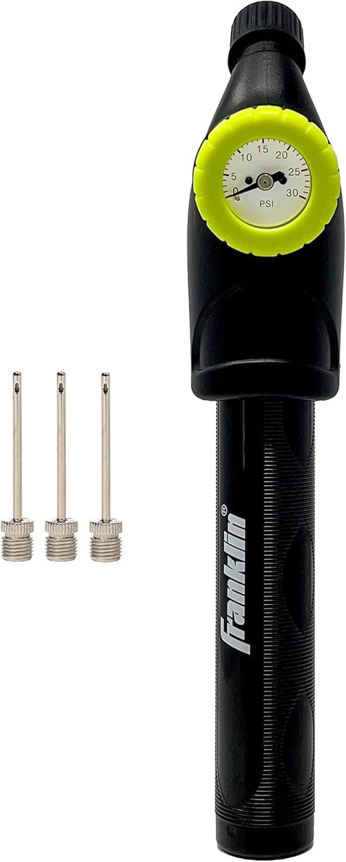 Franklin Sports Ball Pump - Hand Pump with Pressure Gauge for Soccer, Basketballs & More - Black