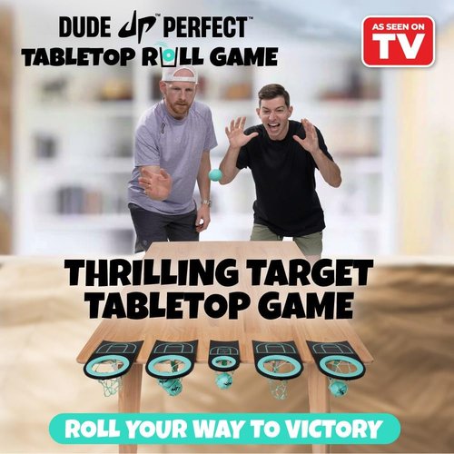 Dude Perfect Tabletop Roll Game - Fun Target Toss for Kids & Adults | Perfect for Family Game Night & Parties