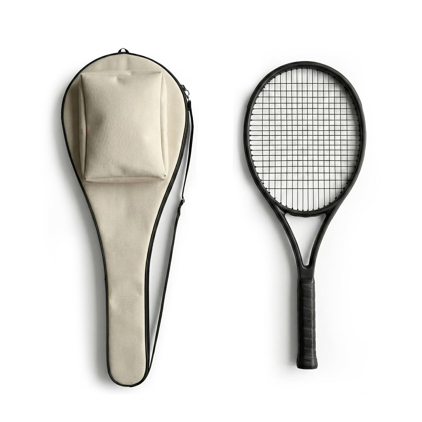 TaktZeit Tennis Bag Lightweight and Padded Tennis Rackets Cover with Adjustable Shoulder Strap (white, 31"x 11.4")
