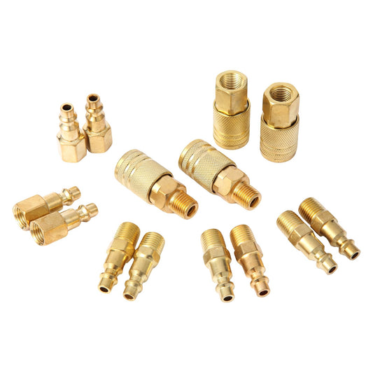 Paoeyrb 14 Pcs Brass Quick Connect Hose Fittings, Premium Air Hose Fittings, Coppering 1/4" Air Hose Fittings, Lightweight Air Compressor Quick Connect Fittings