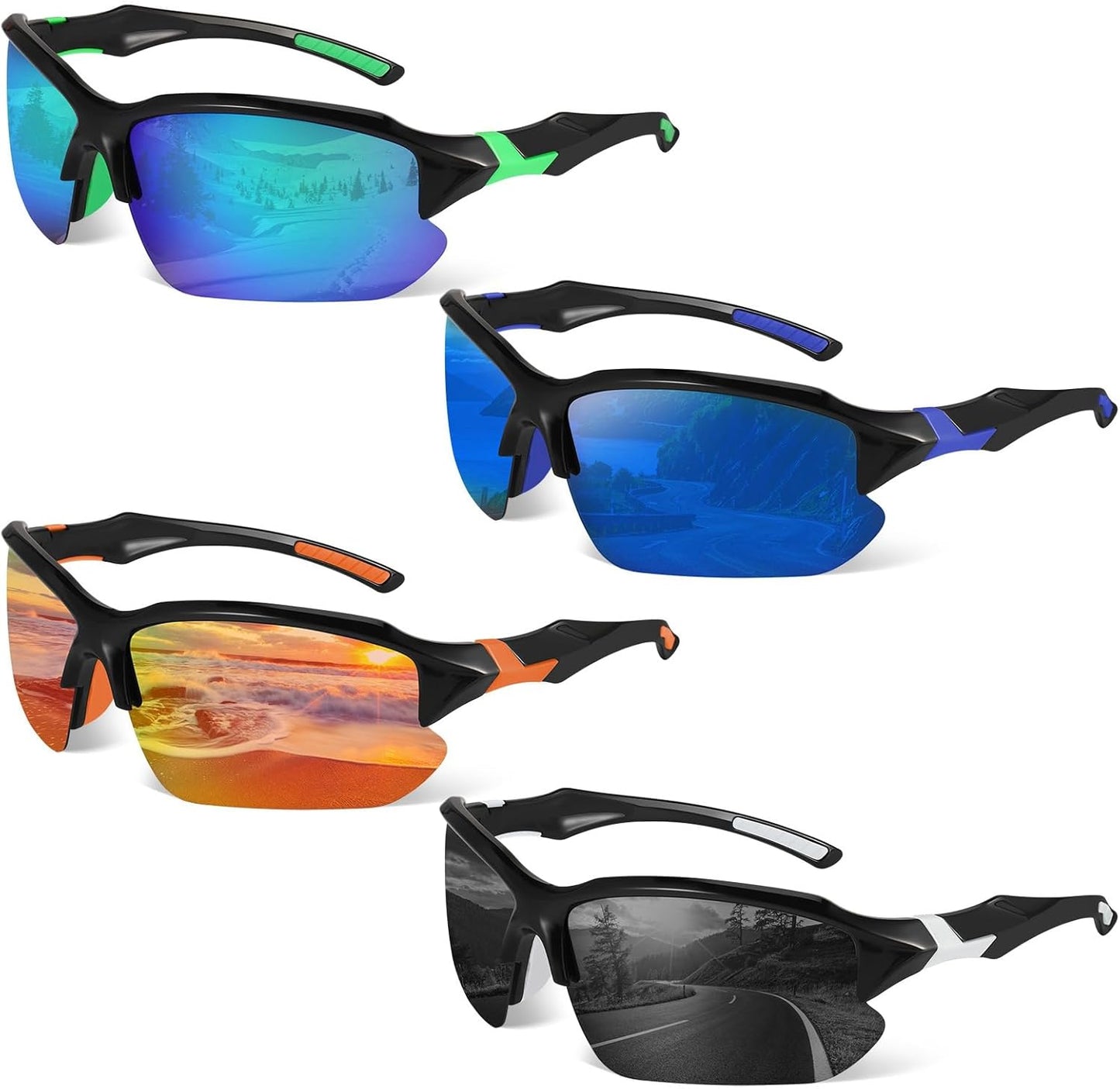 Skiennix Polarized Sports Sunglasses - UV Protection for Men & Women | Ideal for Baseball, Cycling, Running, Fishing