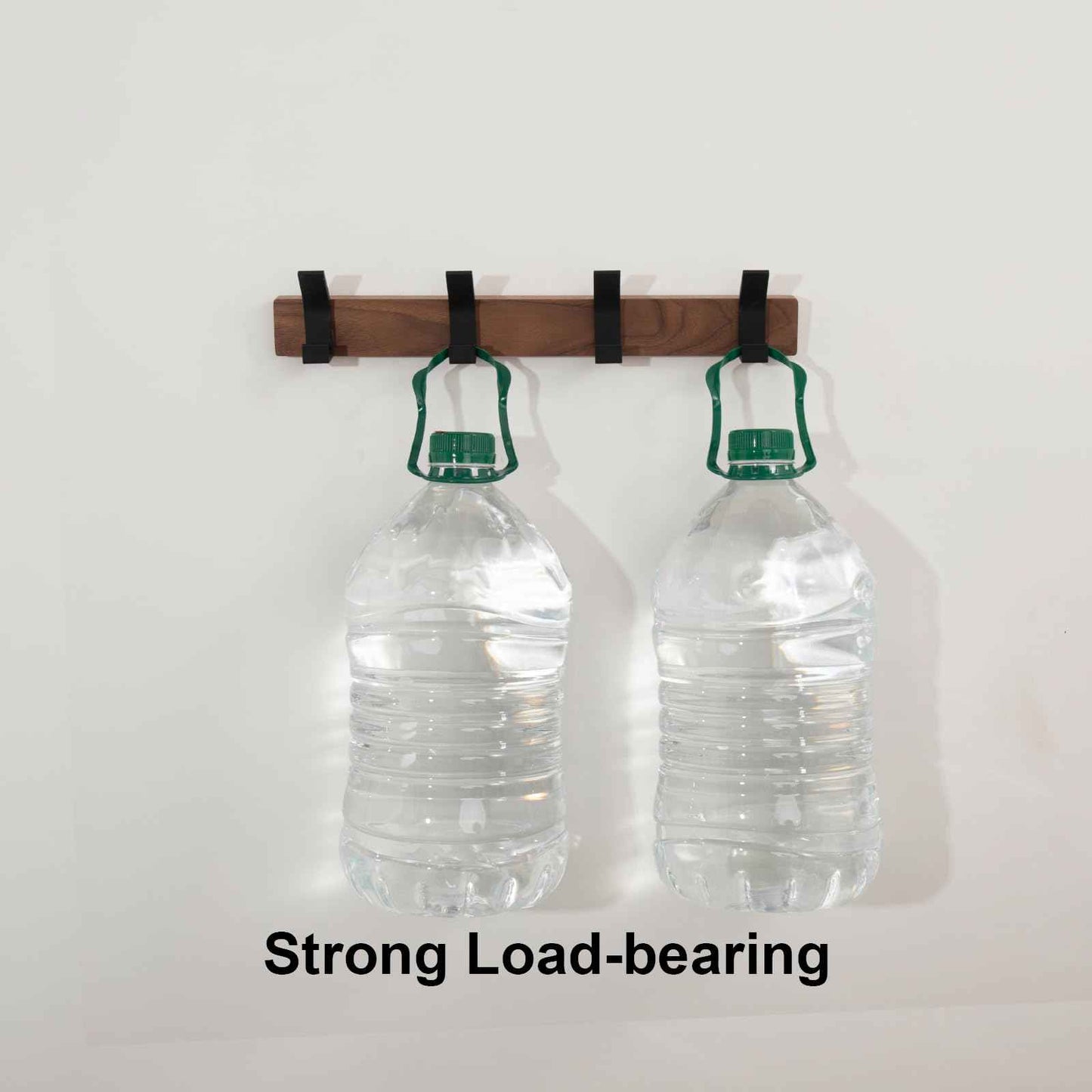 Jadorn Coat Rack Wall Mount - 15.7 Inches Walnut Wood Coat Hooks Coat Rack Wall Mount with 4 Hooks Black Aluminum Coat Hooks for Hanging Coat Hat Bag Hat Rustproof Coat Hanger