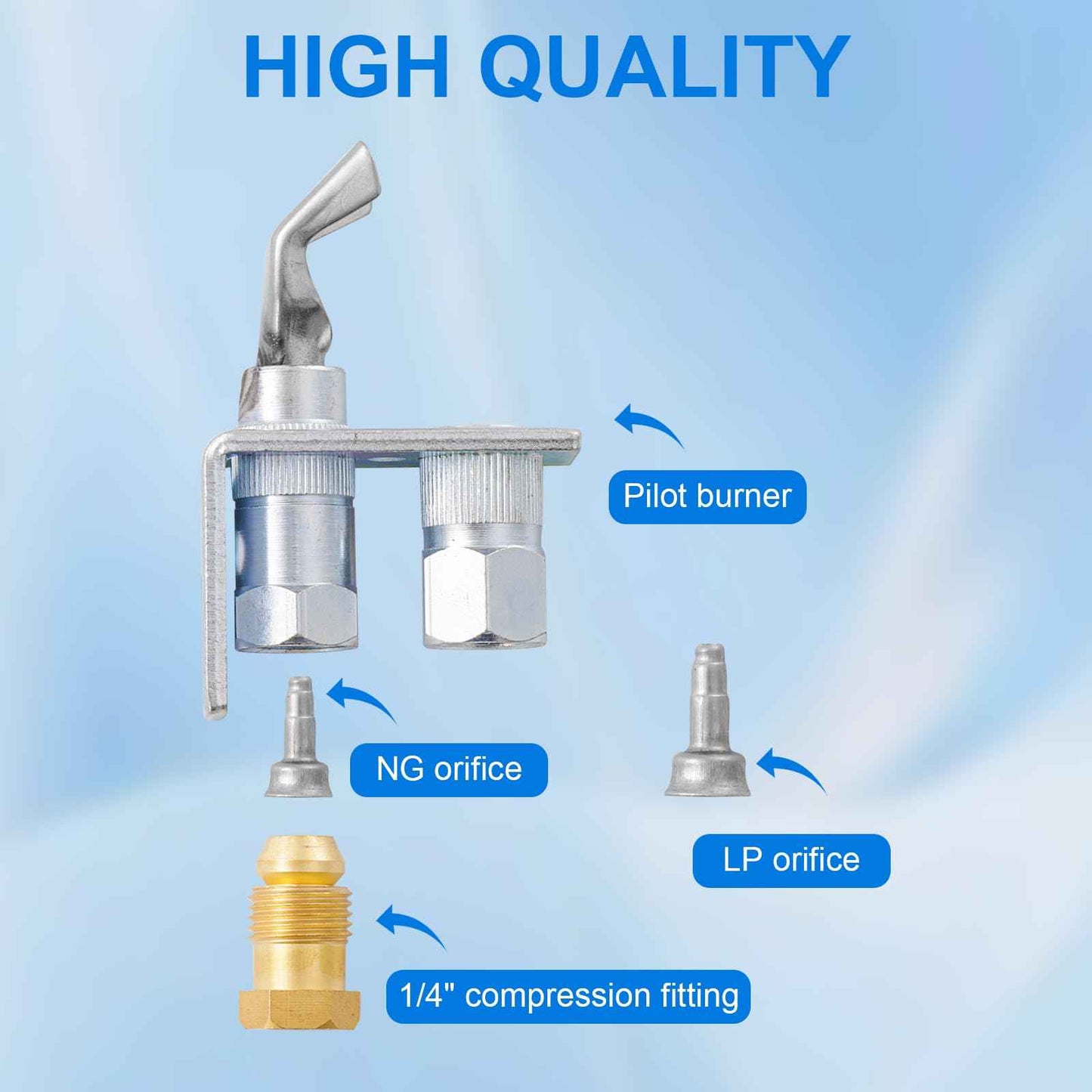 Tigbear Q314A4586 Pilot Burner Flame Head, Natural Gas and Propane Pilot Burner Assembly, Standing Pilot Burner with Orifice Compatible with Honeywell TRC Q314A-CSC