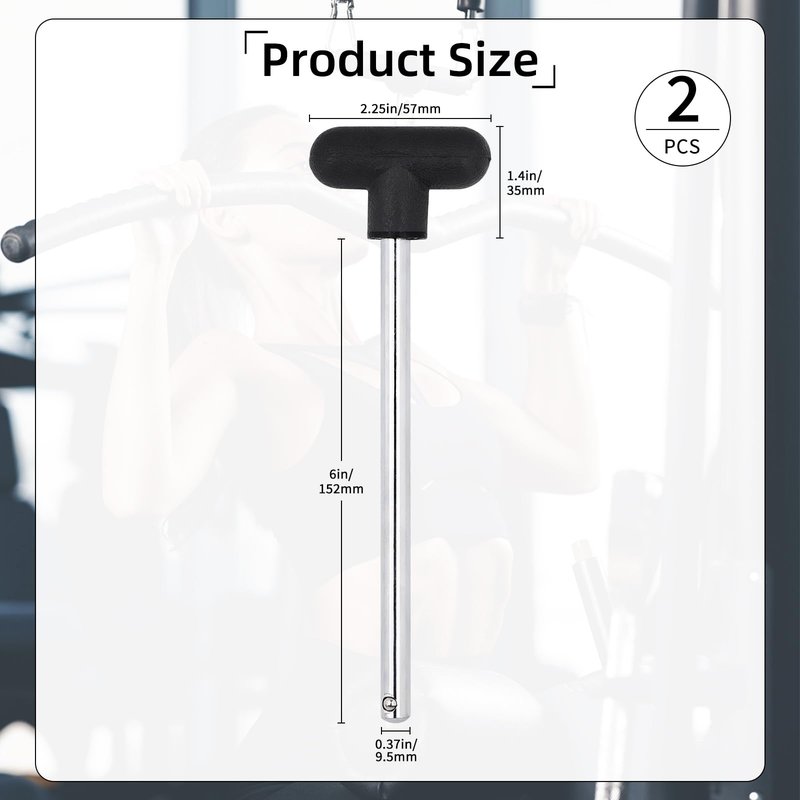 Motroce 8Pcs Weight Stack Pin, Gym Pin Heavy Duty Weight Machine Pin Tensile 3/8 Inch Diameter 6 Inch Locking Space Universal Weight Selector Pin for Home Gym Exercise Machine Accessories