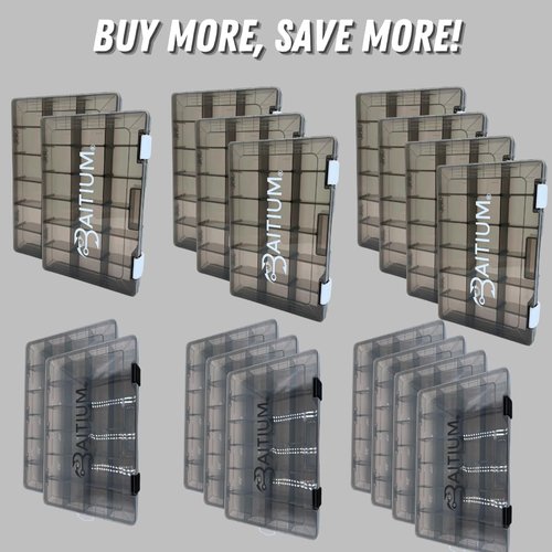 Baitium Fishing Tackle Box Organizer - 3700 Size with Dividers for Efficient Lure Storage | 2 Pack