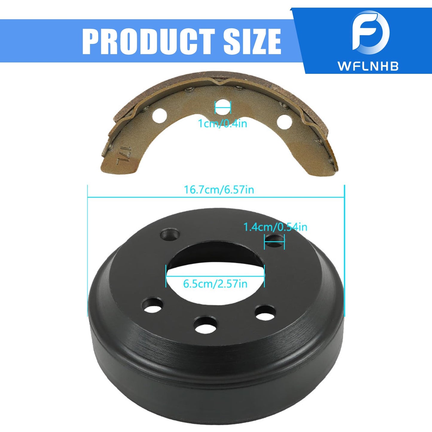 WFLNHB Golf Cart Brake Drums Shoes Kit Replacement for Yamaha G1, G2, G8, G9 1982-1992