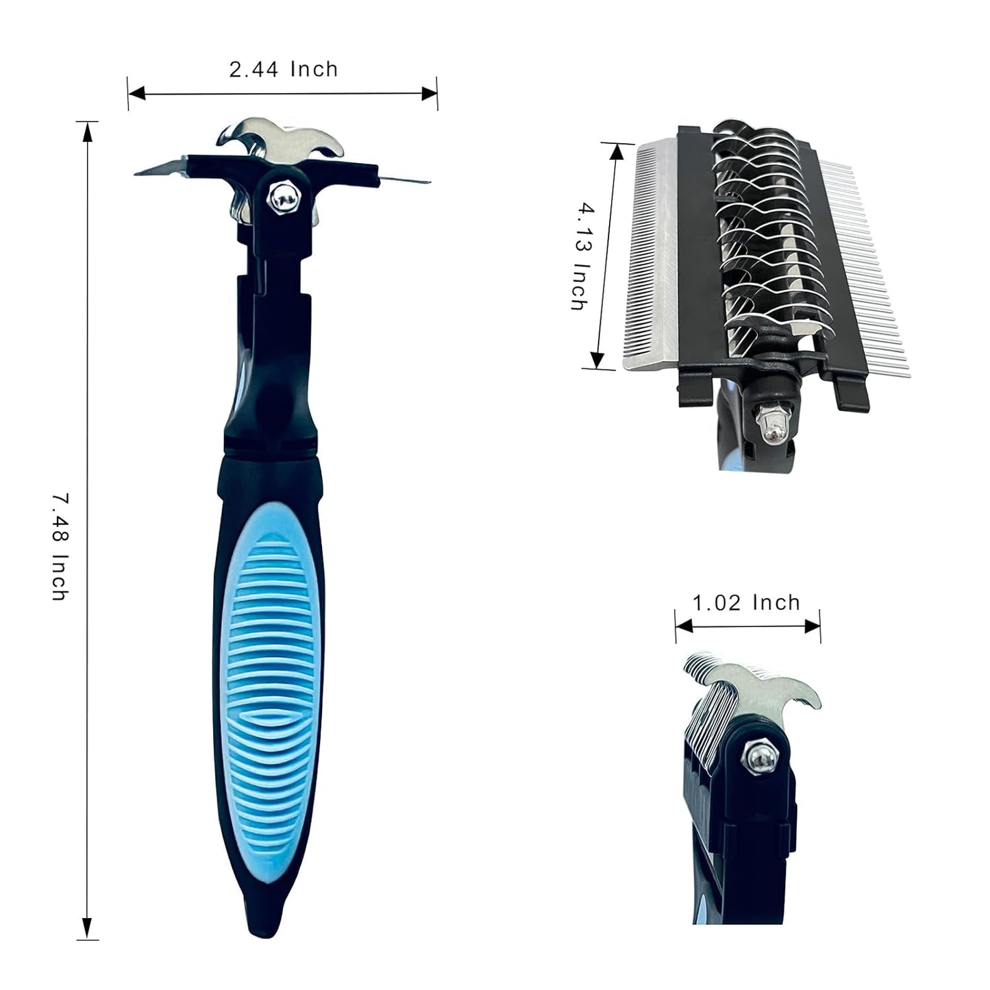 Skiennix 3-in-1 Pet Grooming Brush - Double-Sided Deshedding Tool with Stainless Steel Teeth | Ergonomic Handle for Dogs & Cats, Safe for Long/Short Hair