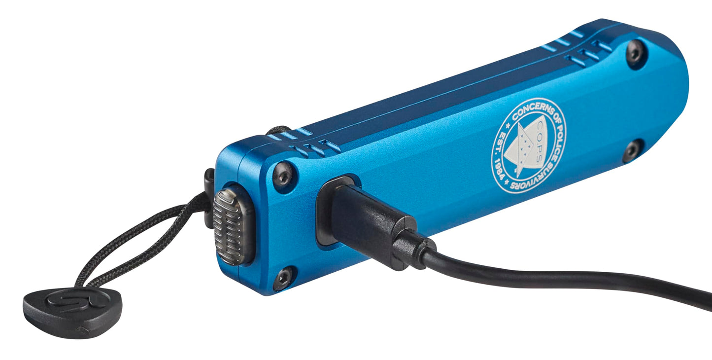 Streamlight 88825 Wedge XT 500-Lumen 1,900-Candela Flat Everyday Carry Flashlight, Includes USB-Cable and Pocket Lanyard, Blue C.O.P.S. Edition