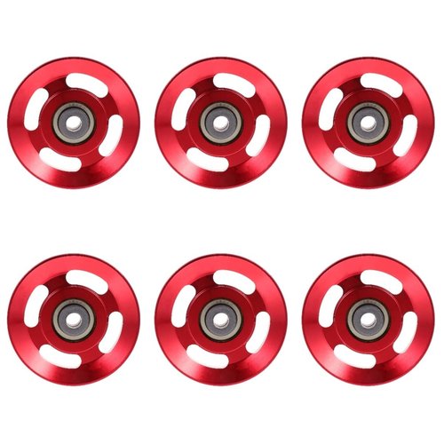 BESPORTBLE 6pcs Pulling Training Accessory Household Practical LAT Alloy Muscle Traction Curl Useful Fitness Durable Rotation Wheel Lift DIY Back Down Triceps Shoulder Cable Red Pulley Home