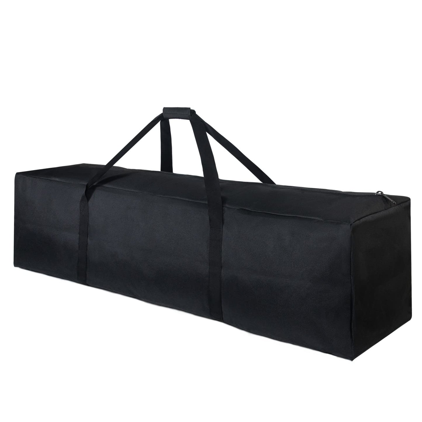 TOPDesign 1-Pack 46 Inch Extra Large Zippered Duffel Bag for Travel Camping Sports Equipment Storage, Waterproof Foldable Luggage Bag with Padded Handles (Black)