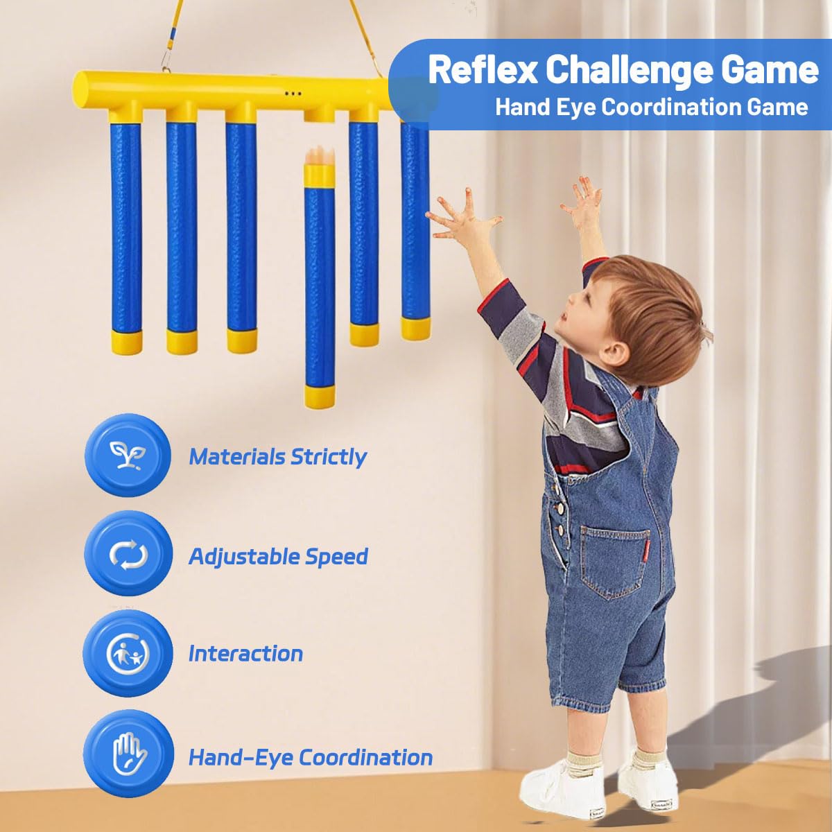 rafonie Reflex Drop Sticks Challenge Game, Upgraded Dual Player Hand-Eye Coordination Training Toy, 3 Speed Modes Reaction Speed Catching Falling Sticks Game for Kids Adults Family Party