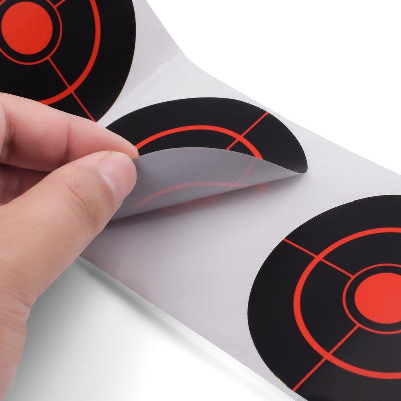 SKLK-SEL 3" Reactive Paper Targets 250 Pcs Splatter Targets Stickers Targe with Fluorescent Yellow for Shooting Range for BB Gun, Pellet Gun, Airsoft, Rifle Shooting Practice (Round-Red)