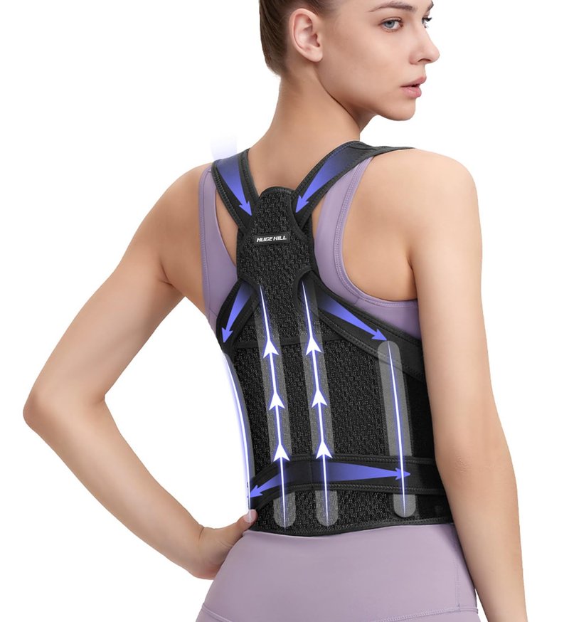 ZIMAOSHAN Posture Brace for Women & Men - Adjustable Back Brace for Spine Alignment, Shoulder Support, and Pain Relief from Scoliosis & Hunchback – Comfortable Posture Corrector Brace (Medium)