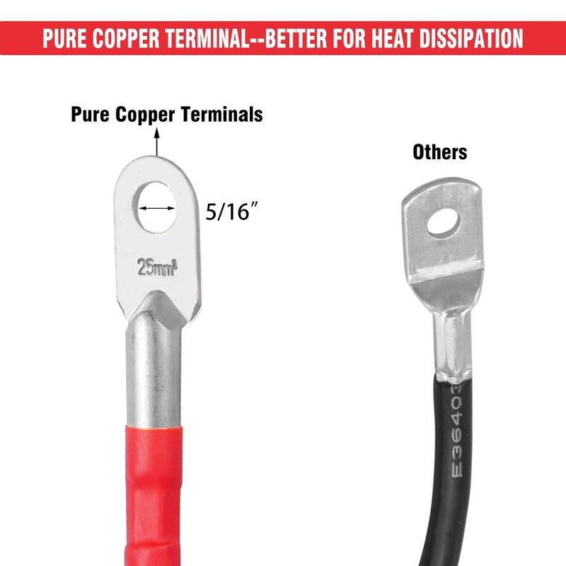 4 Gauge Golf Cart Battery Cables for EZGO TXT 1994-UP 36V & 48V Golf Carts,Pure Copper Wiring Kit with Terminals