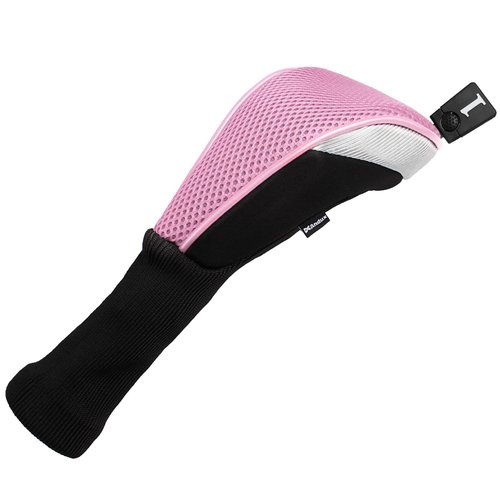 Andux 3pcs/Set Golf 460cc Driver Wood Club Head Covers Long Neck with No. Tags Pink