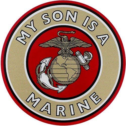 My Son is a Marine Clear Window Decal - Adhesive Back