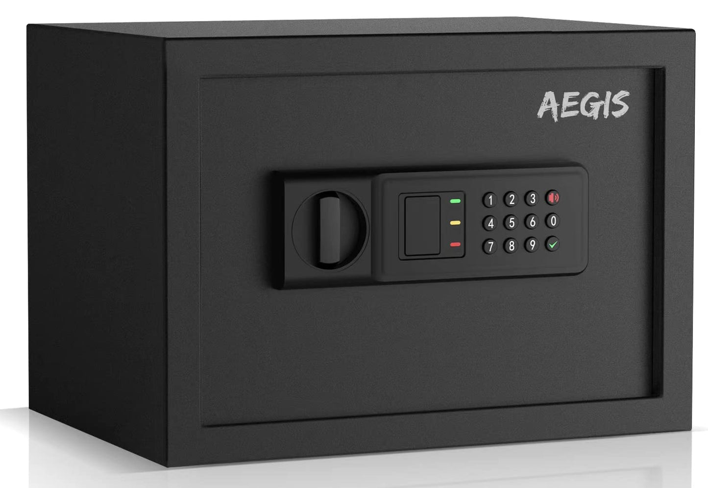 AEGIS 0.8Cu.Ft Electronic Safe Box - Digital Keypad Security Safe for Home/Office, Heavy Duty Steel Cash Box with Silent Access & Anti-Theft Alarm, Compact Wall/Floor Mount Design