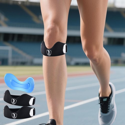 Patellar tendon support strap2 Pack, helps protect knee support for hiking, soccer, basketball, running, jumping, tennis, cycling ,Volleyball and squats， providing additional support during exercise black