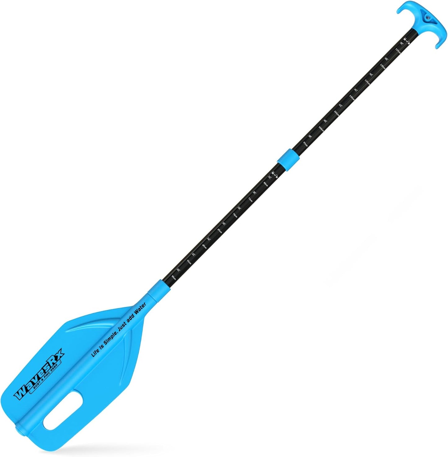 WAVESRX Telescoping Paddle - Adjustable 24" to 54" with Docking Hook & Depth Gauge | Essential Boating Accessory