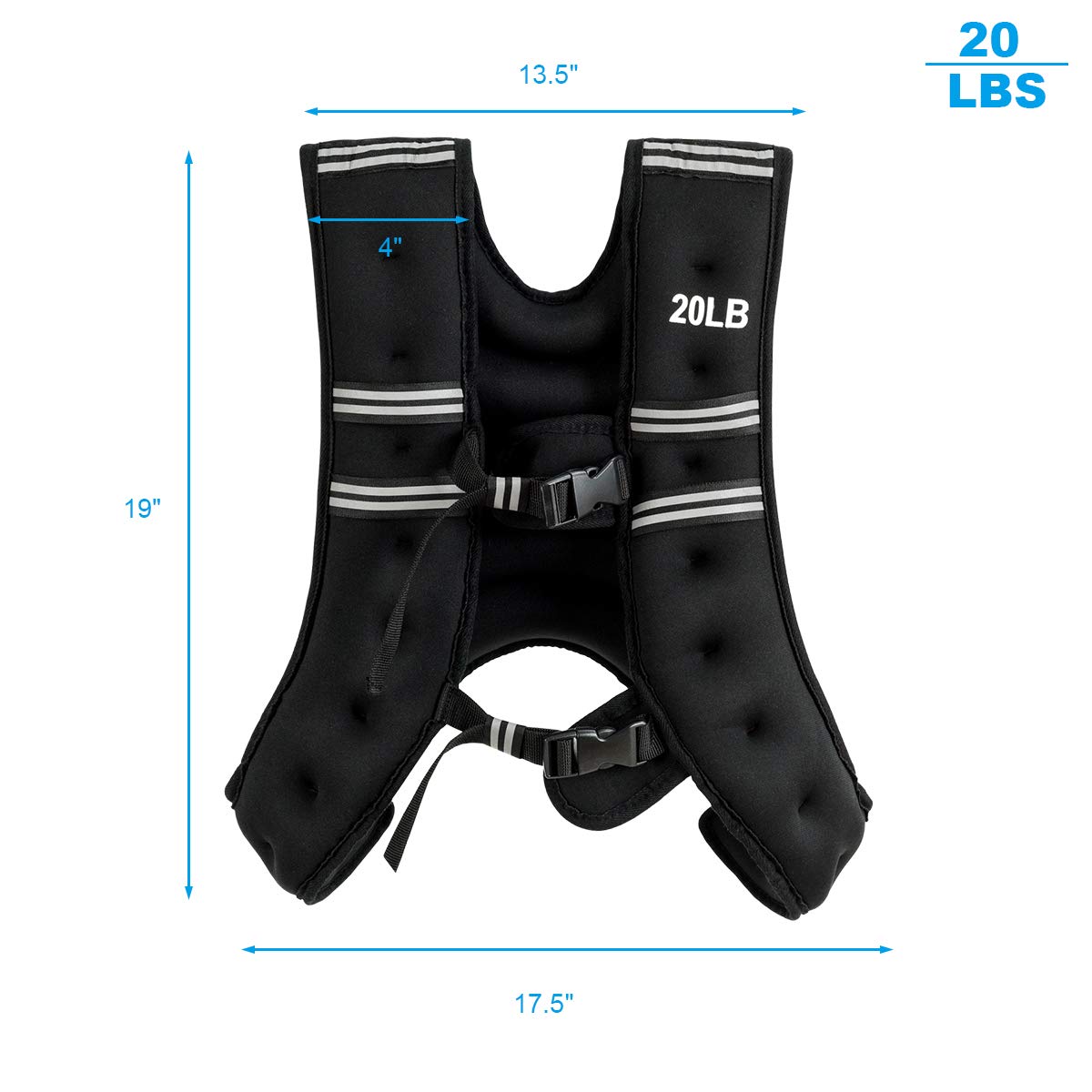 GYMAX Weighted Vest, 12lbs/16lbs/20lbs/30lbs Adjustable Weight Vest for Men & Women, Workout Strength Training Equipment Body Weight Vest, Running Weighted Vest for Outdoor Exercise Weight Loss (20, Pounds)
