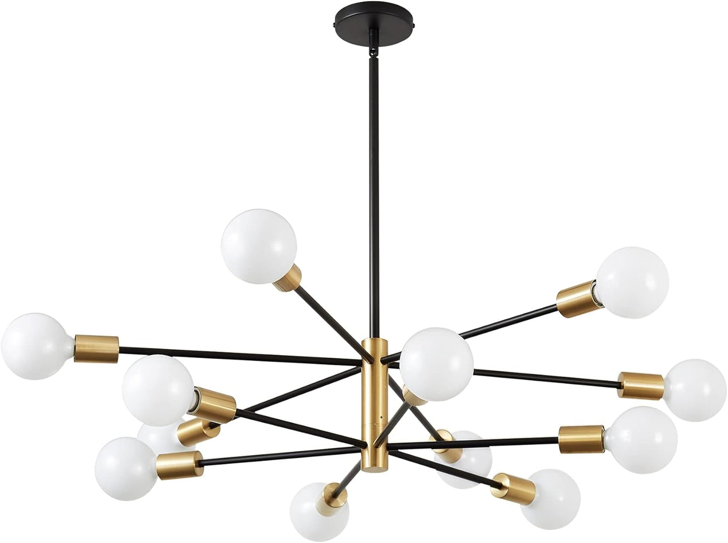 8-Light Gold Sputnik Chandelier - Modern Adjustable Ceiling Light for Dining Room, Kitchen & Foyer