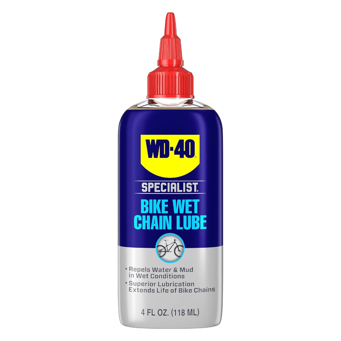 WD-40 Specialist Bike Wet Chain Lube - Premium 4 OZ Lubricant for Smooth Cycling Performance