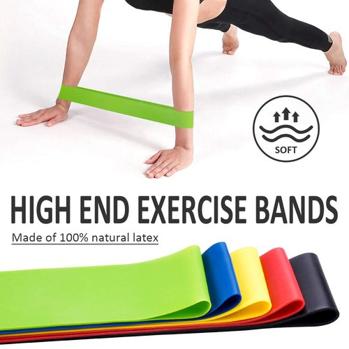 TOPELE Resistance Loop Bands, Resistance Exercise Bands for Body Stretching, Physical Therapy and Home Fitness, Set of 5