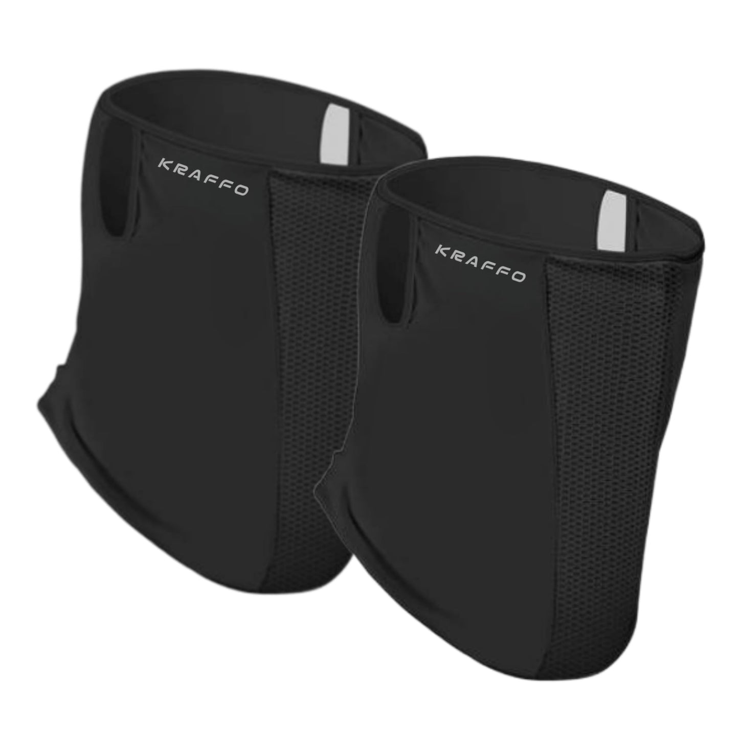 KRAFFO 2-Pack Ice Silk UV Protection Neck Gaiter – UPF 50+ Cooling Face Mask for Running, Hiking, Cycling – Breathable, Lightweight, Reusable – White or Black – Gift-Ready Packaging