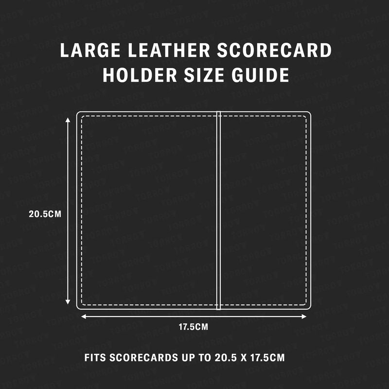 TORRO Large Golf Scorecard Holder – Genuine Leather Pro Golf Score Card Wallet with Card Slot and Pencil (Black with Red Detail)
