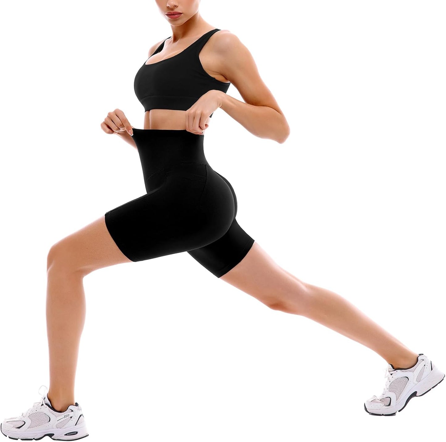 SINOPHANT Biker Shorts - High Waist, Buttery Soft with Pockets for Yoga & Gym | 2 Pack