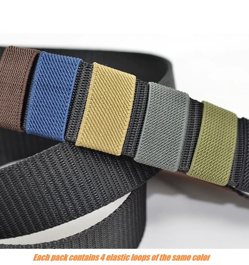 Elastic Belt Keepers for 1.5" Straps - Black, 4 Pcs