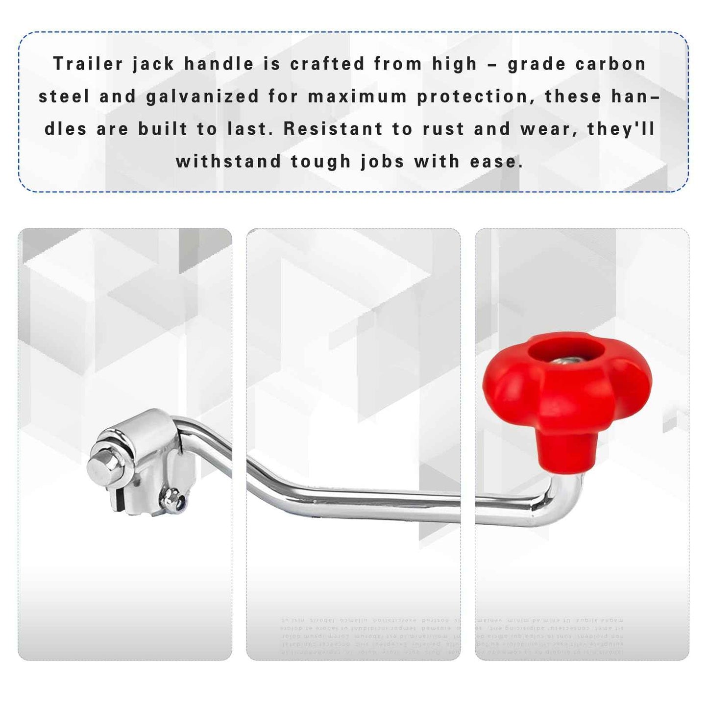 Kenqulio 1 Pack Universal Trailer Jack Handle Replacement Includes Bolts Nuts & Spacers Wind Jack Handle for Most Jacks Trailer Carbon Steel Red