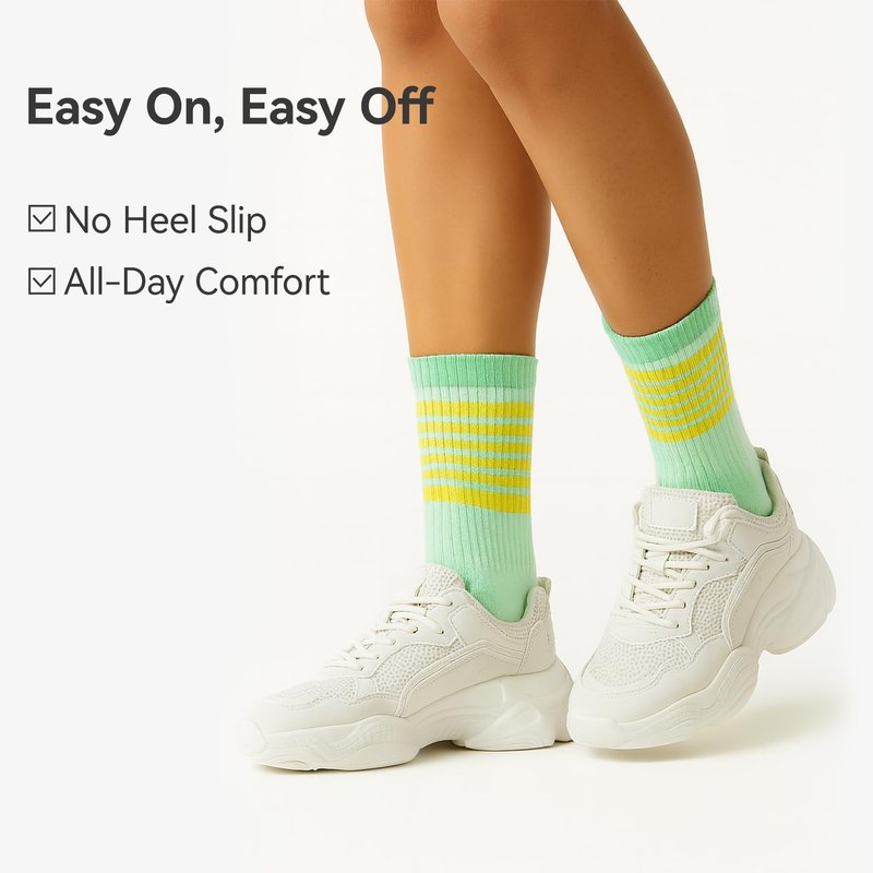 TikMox Crew Toe Sock, Ankle Sock for Women, Arch Support, Running Five-Toe Design, 3 pairs