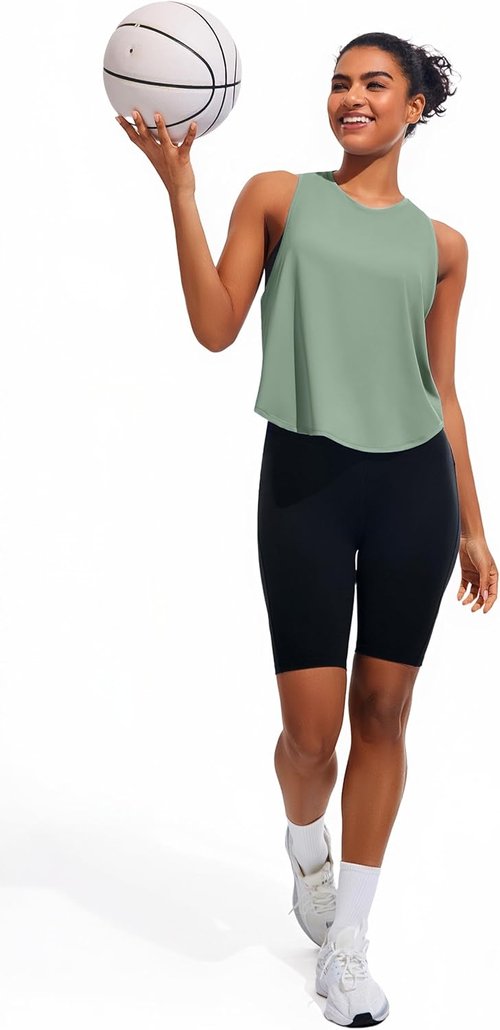 JOYSPELS Workout Tank Tops for Women - Quick Dry Ice Silk Athletic Sleeveless Gym Shirts
