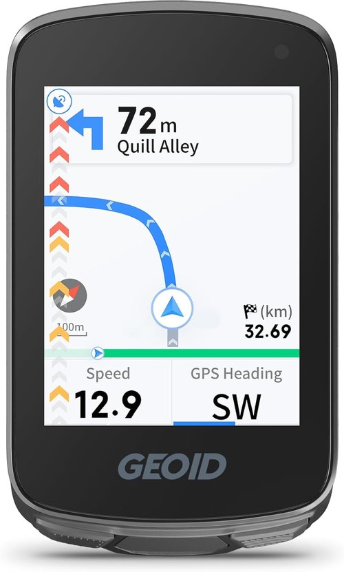 GEOID CC700 Wireless Bike Computer - 2.8" Color Screen, Route Navigation, WiFi Sync, Fast GPS