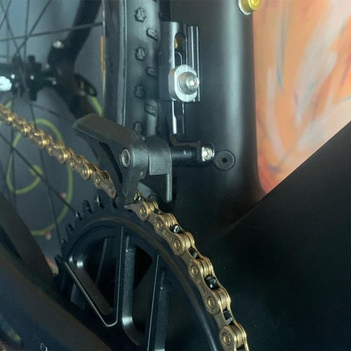 CYSKY Road Bike Chain Guide, Gravel Bicycle Chain Protector for Single Chainring, Mount Front Derailleur Frame (Aluminum Alloy 7075) (Black)