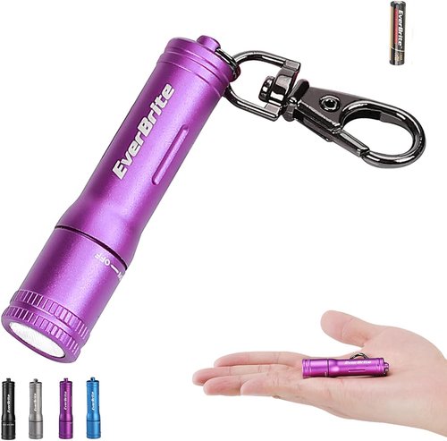 EverBrite Mini Keychain LED Flashlight - Bright Portable Pocket Torch for EDC & Emergencies | Purple
