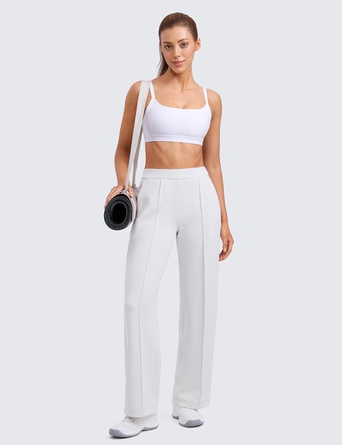 CRZ YOGA Sports Bra - Double Lined Scoop Neck with Spaghetti Straps | Non-Padded U Back Design