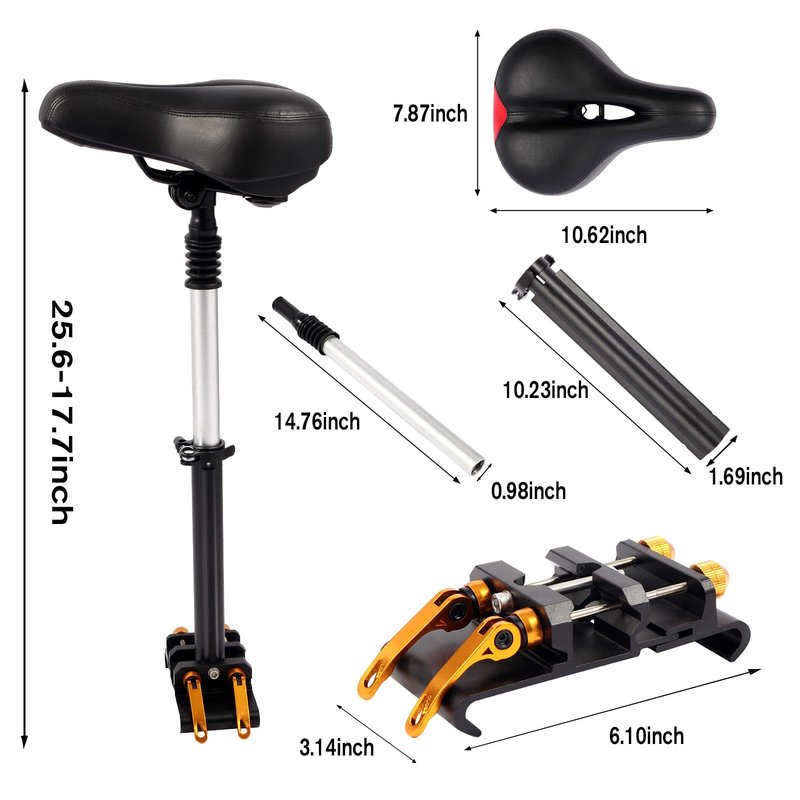 Yungeln New Upgrade Electric Scooter Seat,Adjustable Shock Absorption Seat Compatible with Xiaomi M365 M365 Pro Electric Scooter Fits 5.5"-6.2"