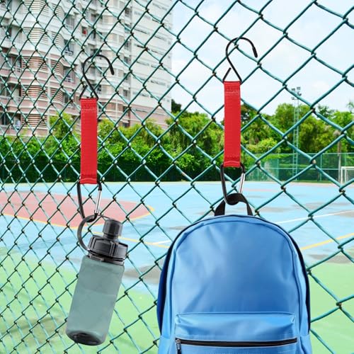 Fence Hooks - Durable Nylon & Aluminium Alloy - Red - Pack of 2